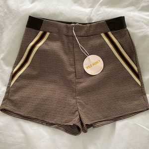 wild honey brown houndstooth shorts